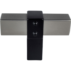 Berenson Rivet Rebel 2 Inch Length T-Shape Cabinet Knob, Transitional Style, Slate and Matte Black Finish, Aluminum Material
