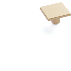 1-3/8 Inch Diameter Armadio Square Cabinet Knob, Signature Satin Brass