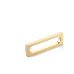 3-1/2 Inch Center to Center Cafe Cabinet Pull, Satin Brass