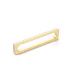 5 Inch Center to Center Cafe Cabinet Pull, Satin Brass