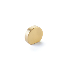 1 Inch Diameter Cafe Oval Cabinet Knob, Satin Brass