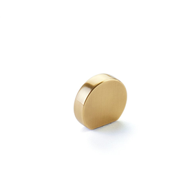 1 Inch Diameter Cafe Oval Cabinet Knob, Vintage Brass