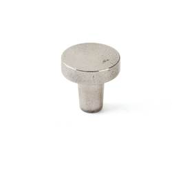 1-1/4 Inch Diameter Turno Round Cabinet Knob, Polished White Bronze