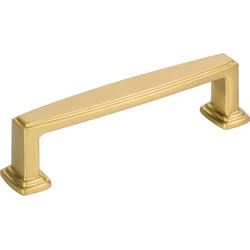 3-3/4 Inch Center to Center Richard Cabinet Pull, Brushed Gold
