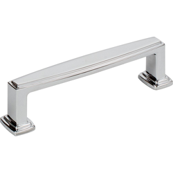 3-3/4 Inch Center to Center Richard Cabinet Pull, Polished Chrome