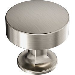 Everett 1-5/16 Inch Diameter Cabinet Knob, Satin Nickel