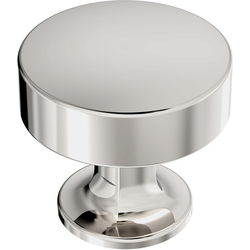 Everett 1-5/16 Inch Diameter Cabinet Knob, Polished Nickel
