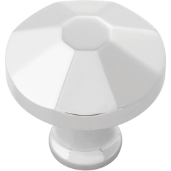 Facette Knob 1-3/8 inch Diameter Polished Nickel
