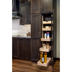  X-Series 1" Width x 58-5/8" Length Adjustable Roll-Out Pilaster/Spacer Set with Slide Mounting Brackets for Four Drawers, Slides and Drawers not Included, Clear Coat Maple 