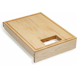 16-1/2 Inch Width x 21-1/2 Inch x 3-13/16 Inch Cutting Board Pullout for 34 Quart Waste Bin with Blum 100# Tandem Slides and Shelf Lock, Prefinished