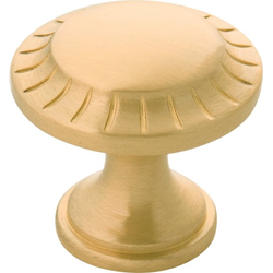 Vintage 1900 Knob 1-3/16 inch Diameter Satin Brass