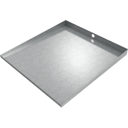 32 Inch Length x 30 Inch Width Front Load Washer Floor Tray with Drain, Galvanized Steel