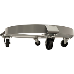 24 Inch Diameter Oil Drum Dolly, Powdercoat Steel with Black Wheels