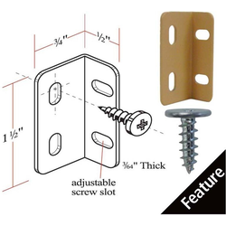 30% OFF 1-1/2 Inch Height Long Metal Kolbe Korner Drawer Front Mounting Bracket, Box of 50, White