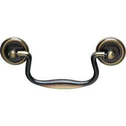 4 Inch Center to Center Bail Cabinet Pull, Antique English