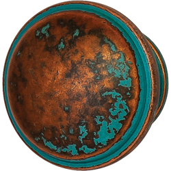 1-7/16 Inch Diameter Bungalow Round Cabinet Knob, Rustic Copper
