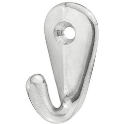 17/32 Inch Width Coat Hook, Polished Aluminum