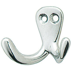 1-11/16 Inch Width Coat Hook, Polished Aluminum