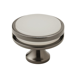 Oberon Knob 1-3/4 inch Diameter Gunmetal/Frosted Acrylic