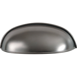 3-1/8 Inch Center to Center Bungalow Cup Pull, Matte Nickel