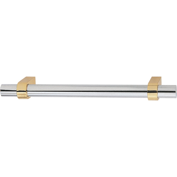 Hafele 117.44.200, 3-3/4 Inch Center to Center Cabinet Pull, Polished Chrome/Gold | CabinetParts.com Hafele 117.44.200, 3-3/4 Inch Center to Center Cabinet Pull, Polished Chrome/Gold | CabinetParts.com