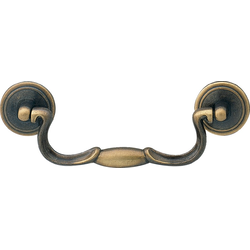 4-1/2 Inch Center to Center Bail Cabinet Pull, Antique English