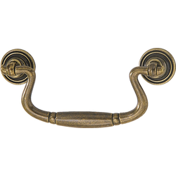 3-3/4 Inch Center to Center Charleston Bail Cabinet Pull, Antique Bronze