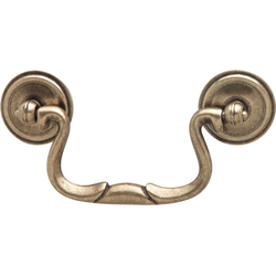 3 Inch Center to Center Drop Pull, Antique Brass
