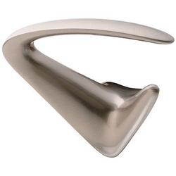 4-23/32 Inch Width Bella Italiana Coat Hook, Satin/Brushed Nickel