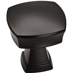 1-1/4 Inch Length Stature Square Cabinet Knob, Matte Black