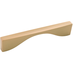 Channel Pull 5-1/16 inch Center to Center Brushed Golden Brass