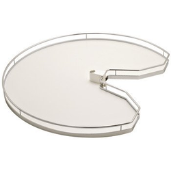 31-7/8 Inch Diameter Kidney Shaped Wood Shelf for Revo Corner Unit, Chrome/White