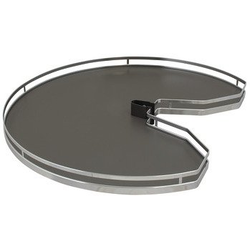 31-7/8 Inch Diameter Kidney Shaped Wood Shelf for Revo Corner Unit, Chrome/Anthracite