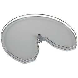 31-7/8 Inch Diameter Kidney Shaped Wood Shelf for Revo Corner Unit, Gray/Chrome