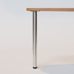 1-31/32 Inch Diameter x 34-1/4 Inch Counter Height Rockwell Round Table Leg, Single, Brushed Steel
