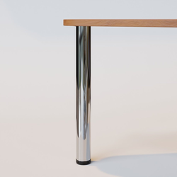 3 Inch Diameter x 28 Inch Table Height Rockwell Round Table Leg, Set of 4, Chrome