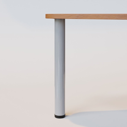 3 Inch Diameter x 40-3/4 Inch Bar Height Rockwell Round Table Leg, Single, Aluminum Silver