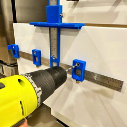 Knob and Pull Installation Tool, Adjustable Cabinet Hardware Jig for Precise Drilling and Mounting on Cabinet Doors and Drawers