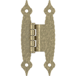 3/8 Inch Offset Free Swinging Face Mount H-type Hinge, Golden Champagne, Pair