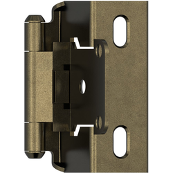 1/2 Inch Overlay Self Closing Full Wrap Hinge, Burnished Brass, Pair