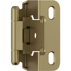 1/2 Inch Overlay Self Closing Partial Wrap Hinge, Golden Champagne, Pair
