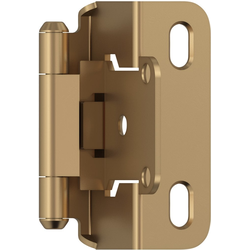 1/2 Inch Overlay Self Closing Partial Wrap Hinge, Champagne Bronze, Pair