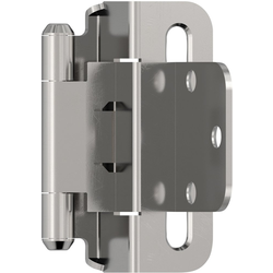 3/8 Inch Inset Self Closing Partial Wrap Hinge, Polished Chrome, Pair
