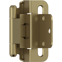 3/8 Inch Inset Self Closing Partial Wrap Hinge, Golden Champagne, Pair