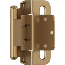 3/8 Inch Inset Self Closing Partial Wrap Hinge, Champagne Bronze, Pair
