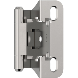 1/4 Inch Overlay Self Closing Partial Wrap Hinge, Polished Chrome, Pair
