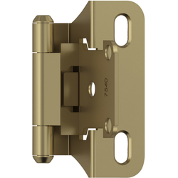 1/4 Inch Overlay Self Closing Partial Wrap Hinge, Golden Champagne, Pair