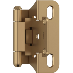 1/4 Inch Overlay Self Closing Partial Wrap Hinge, Champagne Bronze, Pair