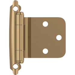 Variable Overlay Self Closing Face Mount Reverse Bevel Hinge, Champagne Bronze, Pair