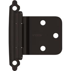 Variable Overlay Self Closing Face Mount Reverse Bevel Hinge, Oil Rubbed Bronze, Pair
